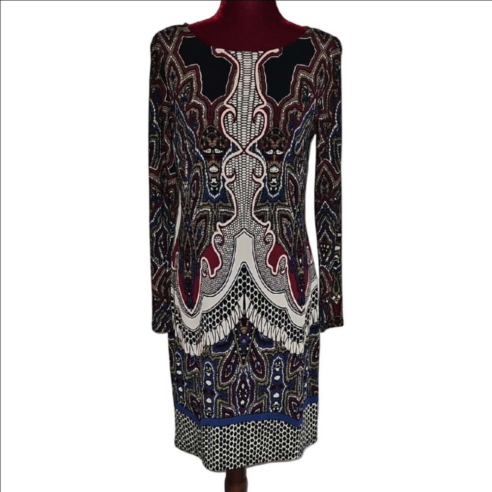 Elegant Multicolor Patterned Dress Size 6